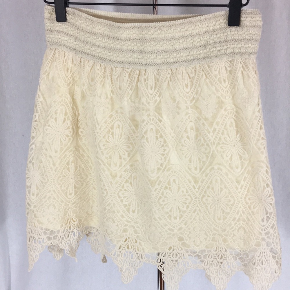 Cream lace skirt